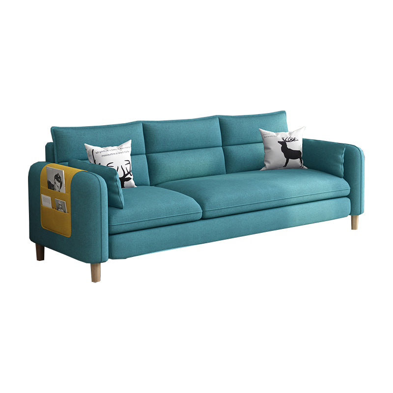 Sofá estacionario de 3 plazas estándar de almohada cosida contemporánea