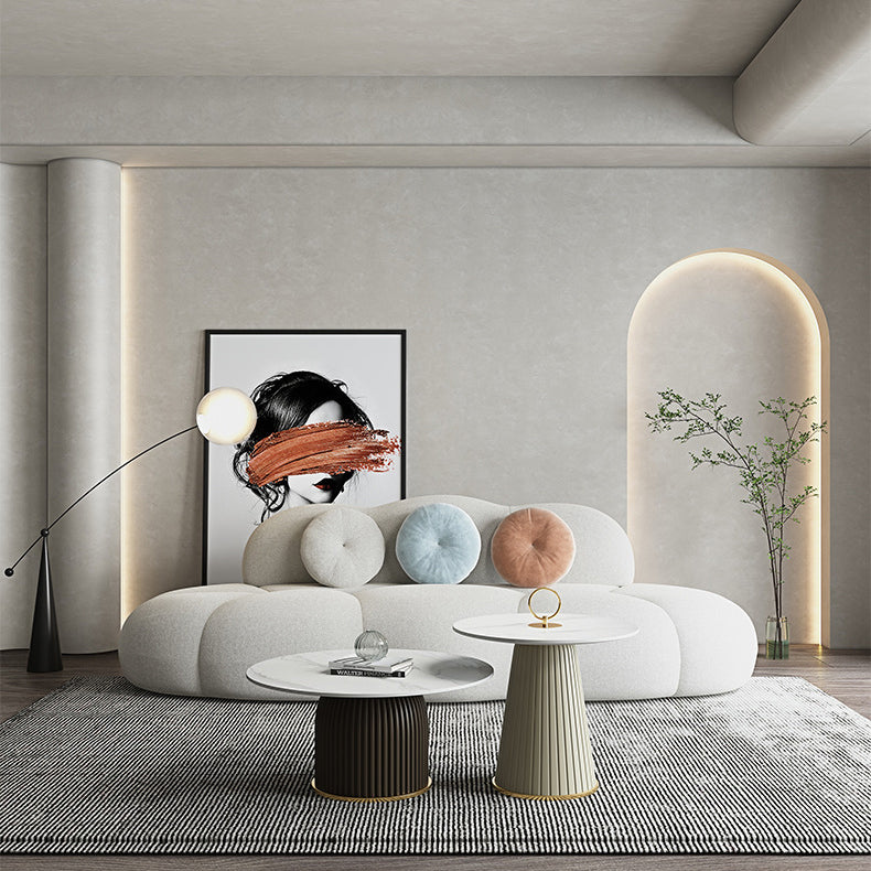 Modern Wool Armless Sofa for Living Room 37.4" Wide 28.74" High