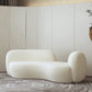 Ultra-Modern Beige Curved Sofa with Tuxedo Arm for Living Room 98.4"L x 35.4"W x 29.5"H Velvet Clearhalo 'furn' 'furn_sofas' 'Furniture' 'Living Room Furniture' 'Sofa' 'sofas' 5211108