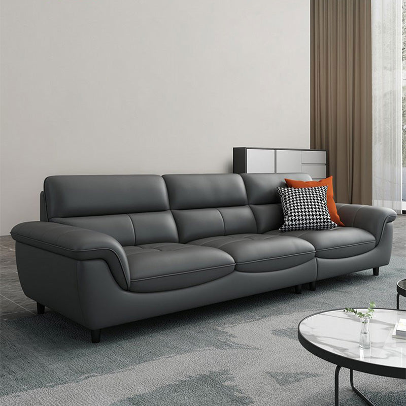 Coup de canapé de canapé de canapé de canapé-tople contemporain résistant aux taches en cuir authentique résistant