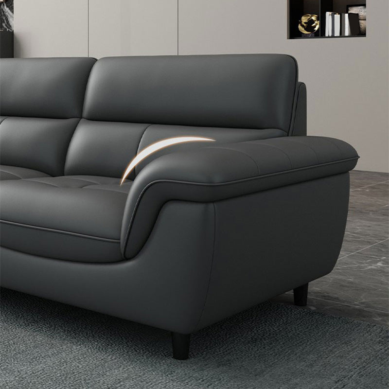 Coup de canapé de canapé de canapé de canapé-tople contemporain résistant aux taches en cuir authentique résistant