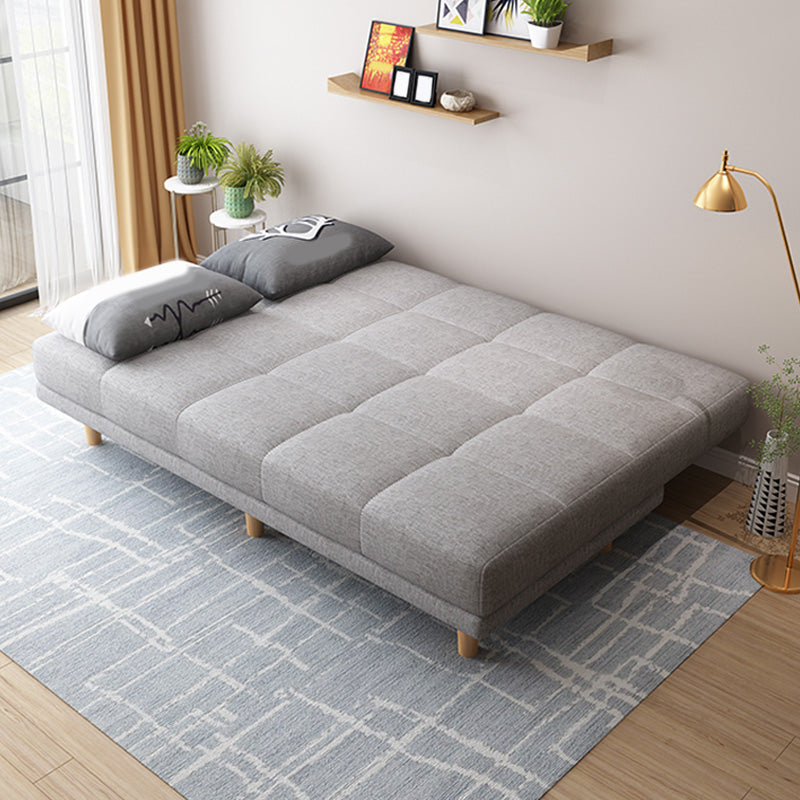 Contemporary Linen Armless Sleeper Sofa Convertible Sofa for Living Room, Apartment Clearhalo 'furn' 'furn_sofas' 'Furniture' 'Living Room Furniture' 'Sofa' 'sofas' 5211240
