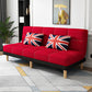 Contemporary Linen Armless Sleeper Sofa Convertible Sofa for Living Room, Apartment Black-Red Linen Clearhalo 'furn' 'furn_sofas' 'Furniture' 'Living Room Furniture' 'Sofa' 'sofas' 5211241
