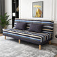 Contemporary Linen Armless Sleeper Sofa Convertible Sofa for Living Room, Apartment Gray White Striped Linen Clearhalo 'furn' 'furn_sofas' 'Furniture' 'Living Room Furniture' 'Sofa' 'sofas' 5211255