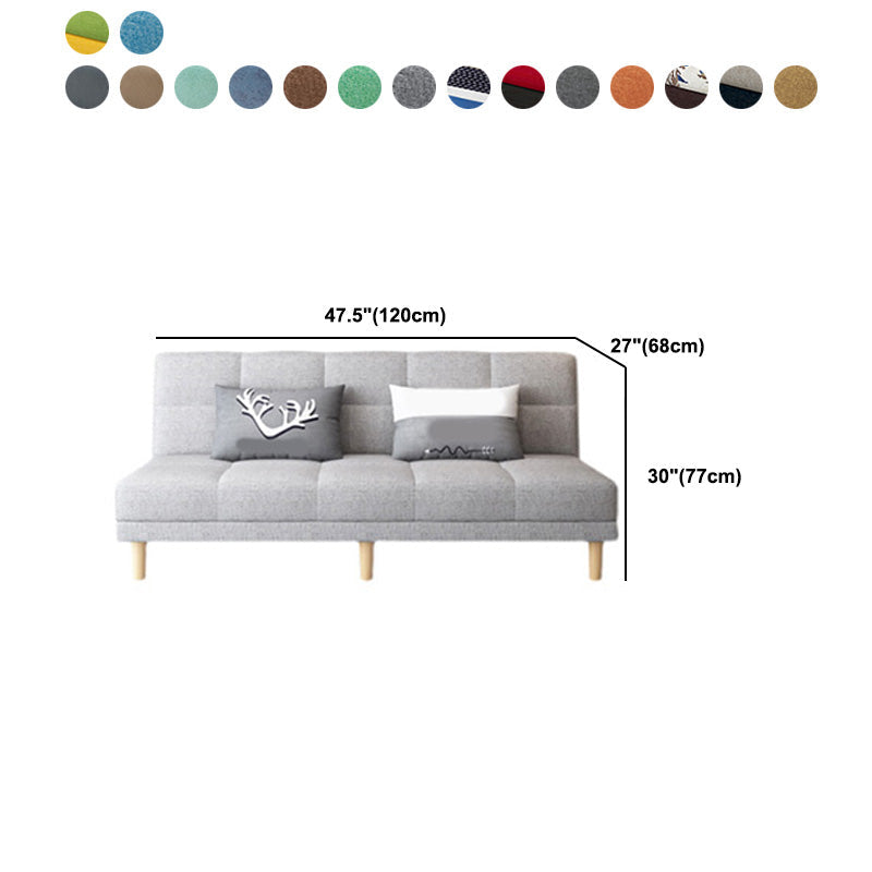 Contemporary Linen Armless Sleeper Sofa Convertible Sofa for Living Room, Apartment Clearhalo 'furn' 'furn_sofas' 'Furniture' 'Living Room Furniture' 'Sofa' 'sofas' 5211258
