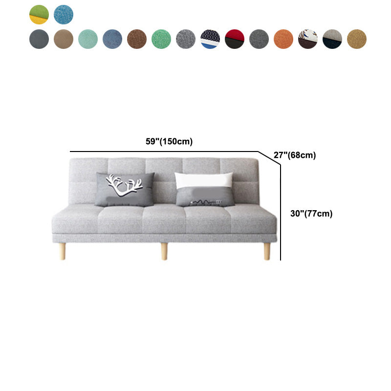 Contemporary Linen Armless Sleeper Sofa Convertible Sofa for Living Room, Apartment Clearhalo 'furn' 'furn_sofas' 'Furniture' 'Living Room Furniture' 'Sofa' 'sofas' 5211259