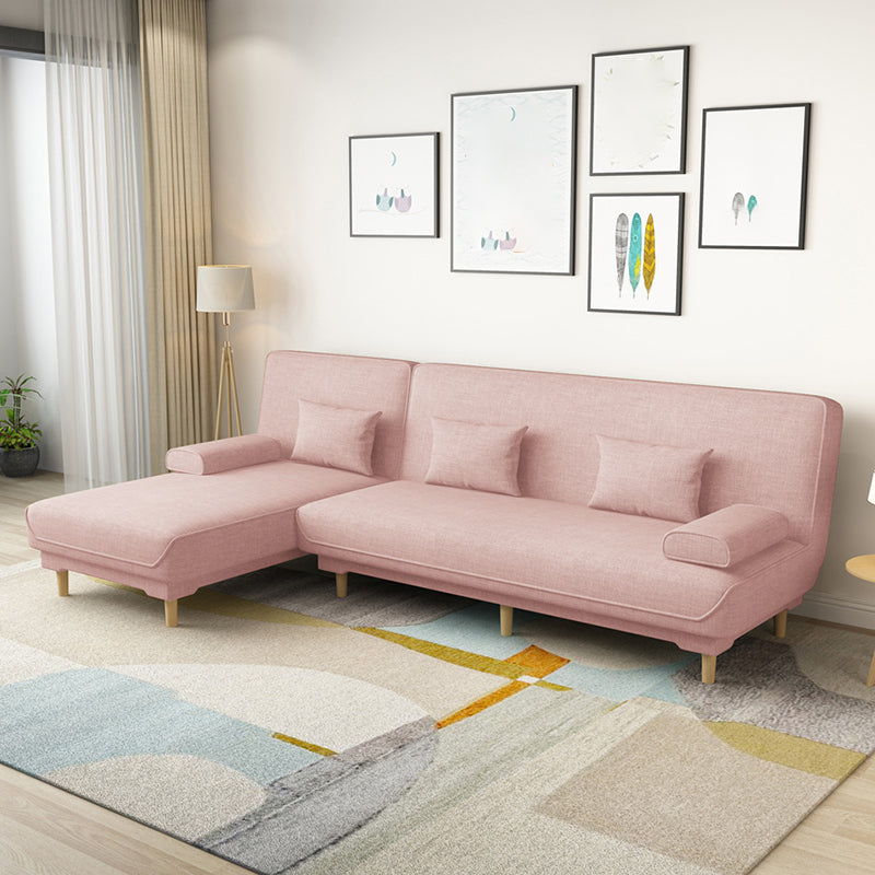 Sofá moderno de tela/cuero sintético con brazo superior de almohada para sala de estar