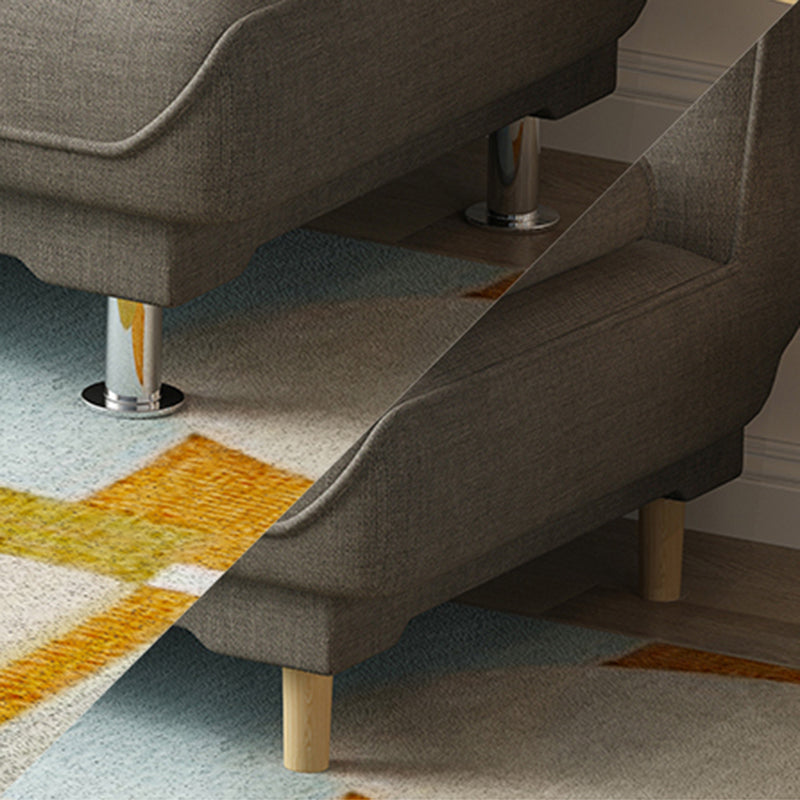 Sofá moderno de tela/cuero sintético con brazo superior de almohada para sala de estar