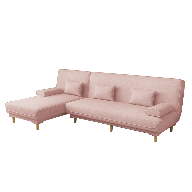 Sofá moderno de tela/cuero sintético con brazo superior de almohada para sala de estar