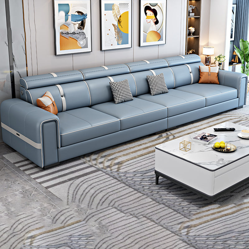 Divano scandinavo azzurro/sezionale con braccio quadrato per soggiorno