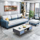 Scandinavian 3-seater Sofa with Ottoman Included Square Arm Sofa