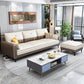 Scandinavian 3-seater Sofa with Ottoman Included Square Arm Sofa
