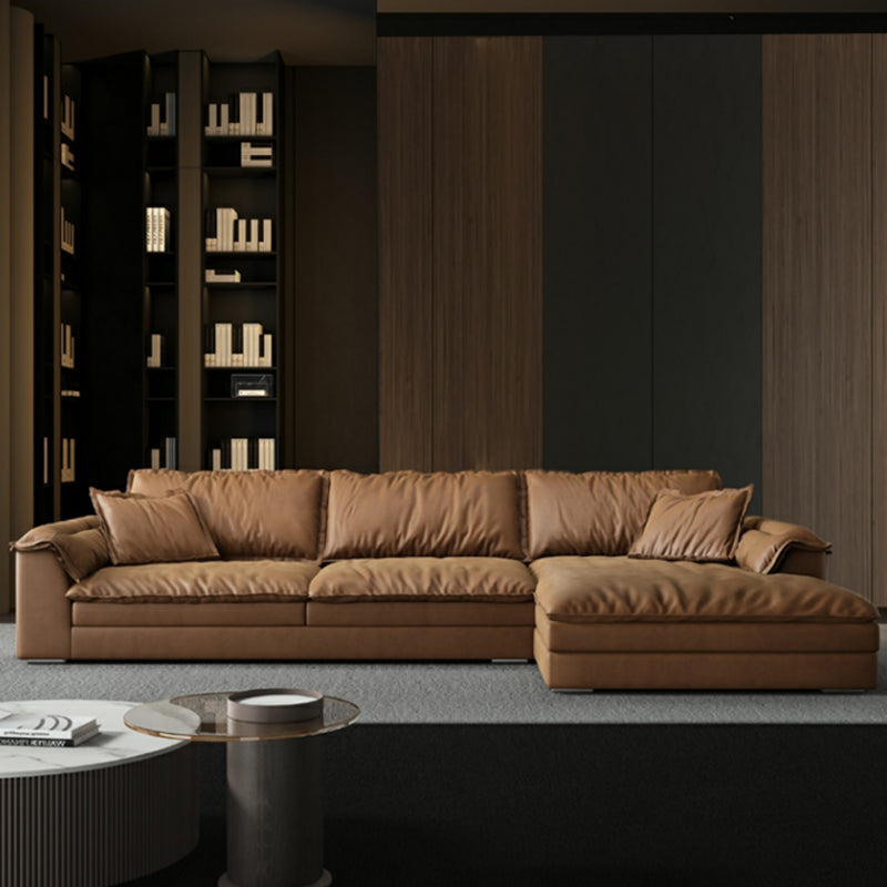 Modernes Kunstleder braunes Sofa Kissen Top Arm Kissen Sofa & Chaise