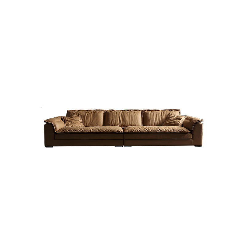 Modernes Kunstleder braunes Sofa Kissen Top Arm Kissen Sofa & Chaise