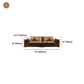 Modern Faux Leather Brown Sofa Pillow Top Arm Cushions Sofa & Chaise