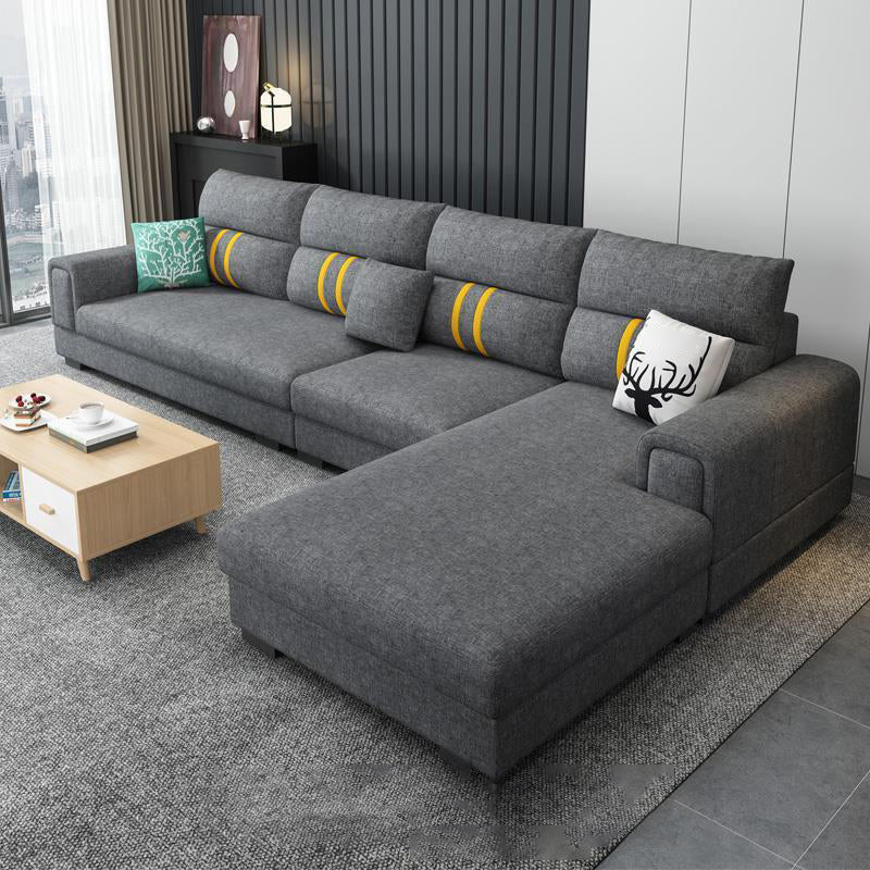 Scandinavische 4-zits sectionele sectionele met vierkante arm voor woonkamer