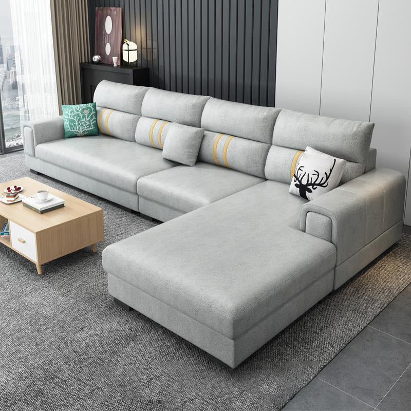 Scandinavian 4-seater Sectional with Square Arm for Living Room
