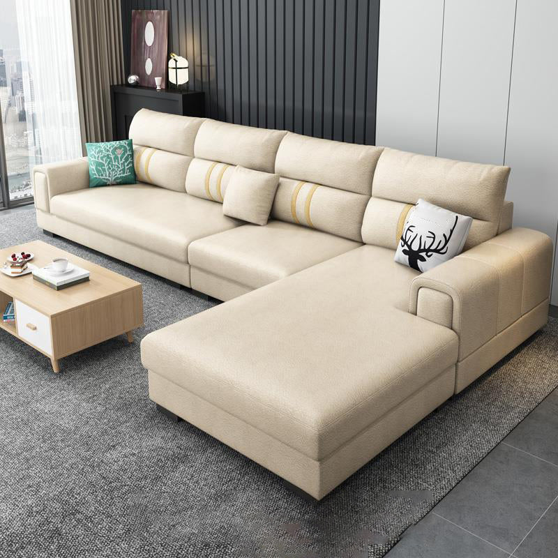 Scandinavian 4-seater Sectional with Square Arm for Living Room