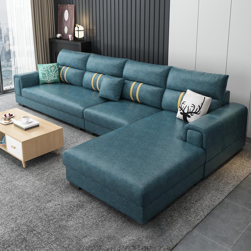 Scandinavian 4-seater Sectional with Square Arm for Living Room