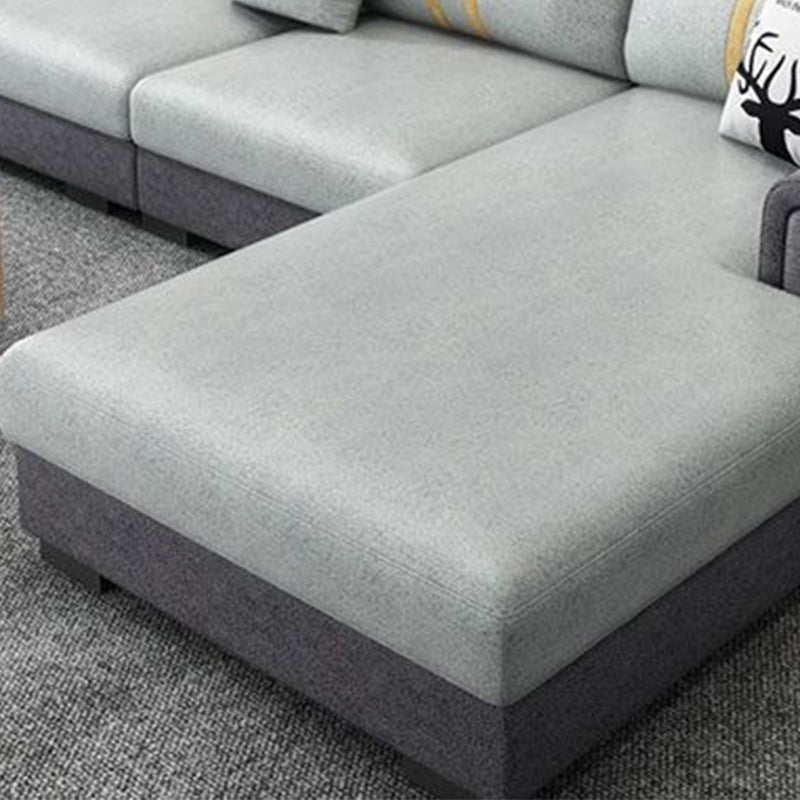 Scandinavian 4-seater Sectional with Square Arm for Living Room