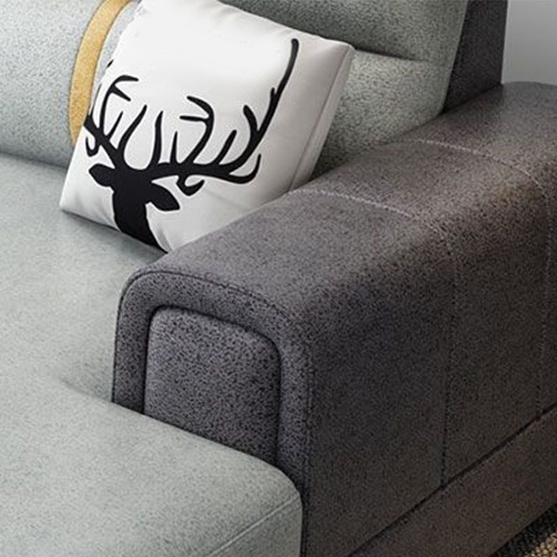 Scandinavian 4-seater Sectional with Square Arm for Living Room