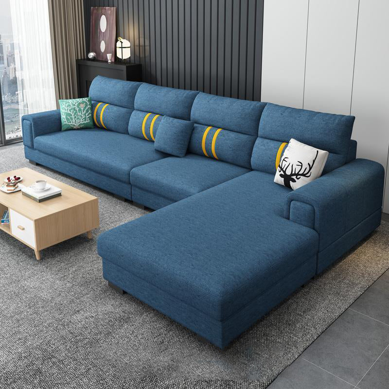 Scandinavian 4-seater Sectional with Square Arm for Living Room