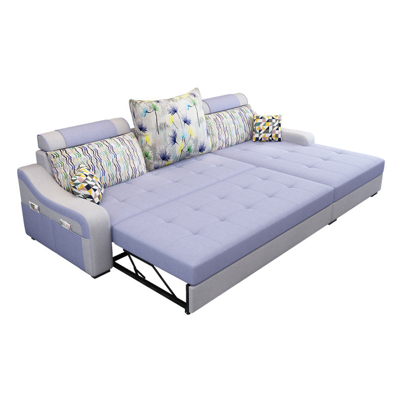 Hedendaagse linnen L-vormige hellende wapenmeubels Sectionals voor 3 personen