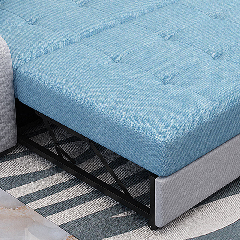 Hedendaagse linnen L-vormige hellende wapenmeubels Sectionals voor 3 personen