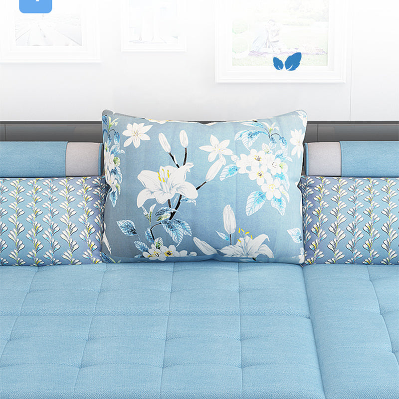 Hedendaagse linnen L-vormige hellende wapenmeubels Sectionals voor 3 personen