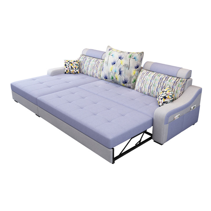 Sezionali mobili per armi in pendenza a forma di l di lino contemporanea per 3 persone