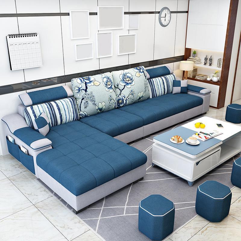 Contemporary Sloped Arms Modular L-Shape Furniture Sectionals