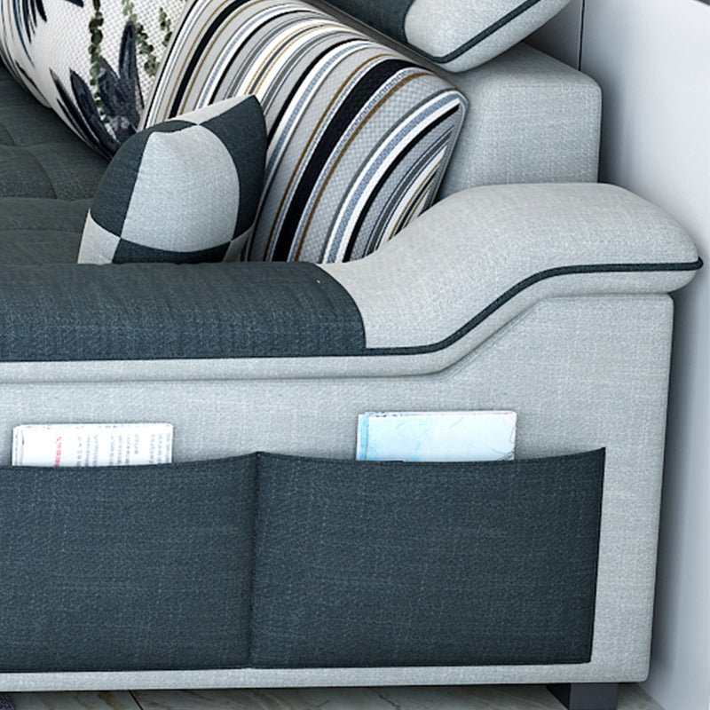 Contemporary Sloped Arms Modular L-Shape Furniture Sectionals