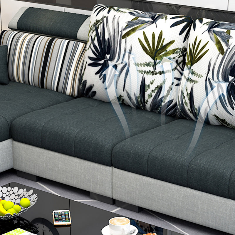 Contemporary Sloped Arms Modular L-Shape Furniture Sectionals