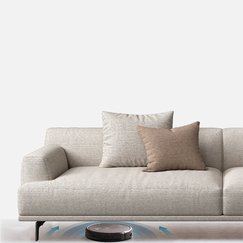 Faux Leather and Cotton Blend Recessed Arm Furniture Sectionals in Beige Clearhalo 'furn' 'furn_sectionals' 'Furniture' 'Living Room Furniture' 'Sectionals' 5211558