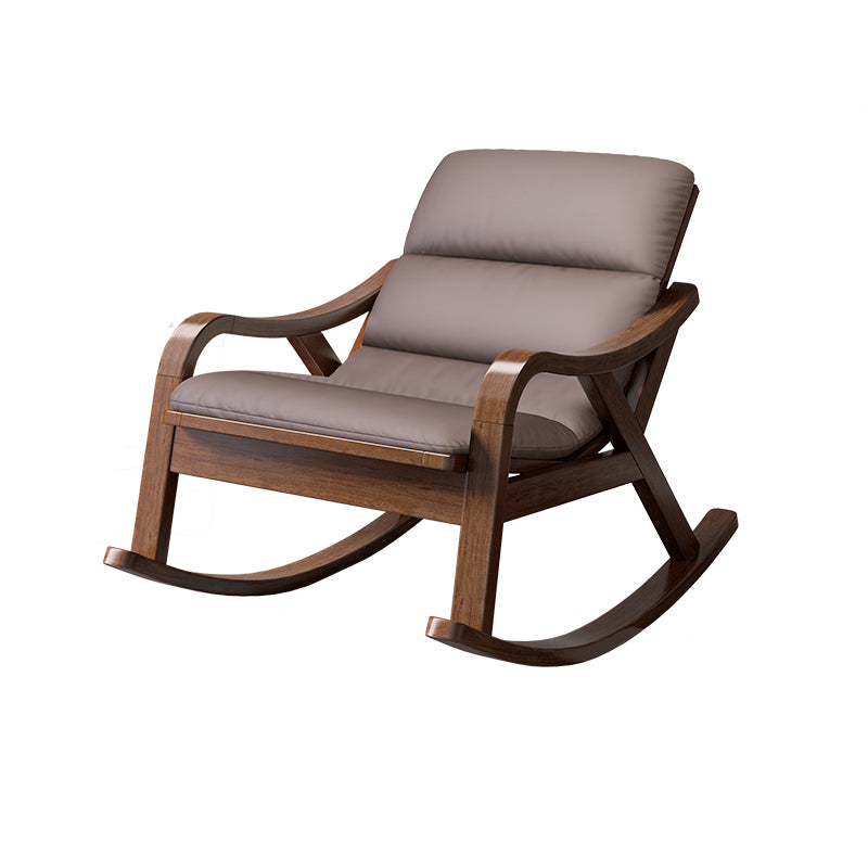 Sloped Arms Lounge Accent Chair with Solid Wood Frame and Arms Included Coffee Faux Leather Sled Clearhalo 'Accent Chairs' 'accent_chairs' 'Chairs & Seating' 'furn' 'furn_accent_chairs' 'Furniture' 'Living Room Furniture' 5211717