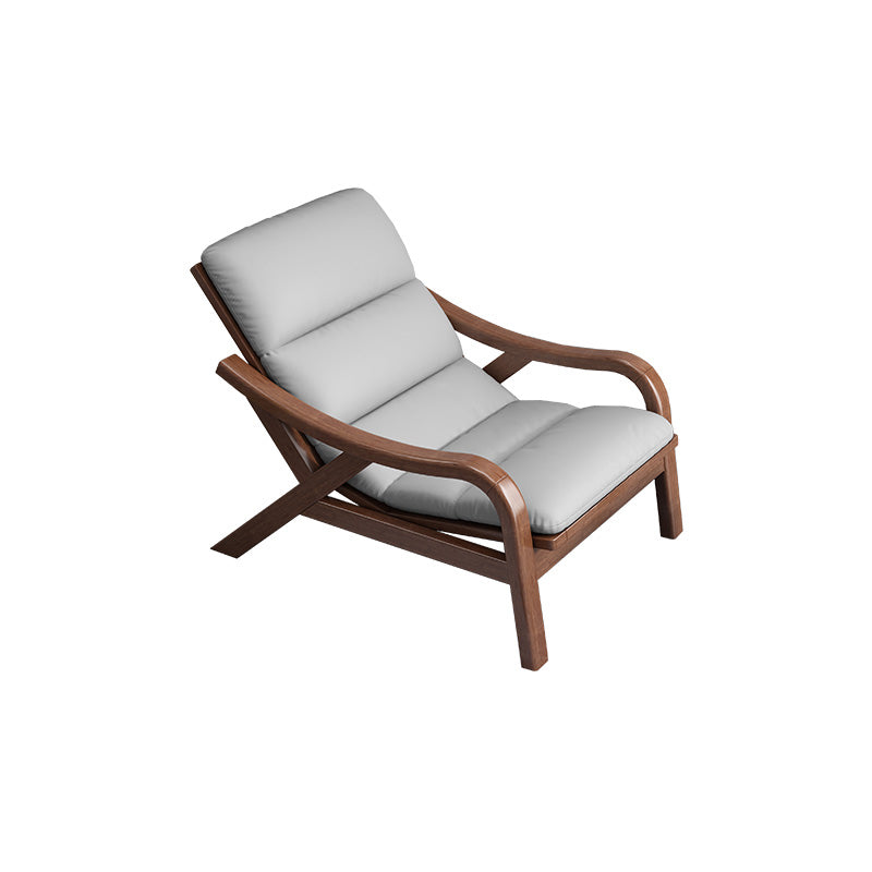 Sloped Arms Lounge Accent Chair with Solid Wood Frame and Arms Included Light Gray Faux Leather Four Legs Clearhalo 'Accent Chairs' 'accent_chairs' 'Chairs & Seating' 'furn' 'furn_accent_chairs' 'Furniture' 'Living Room Furniture' 5211719