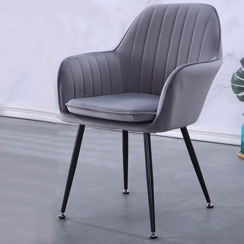 Sewn Pillow Back Chair with Flared Arms and Basic Four Legs for Apartment Light Gray Black Clearhalo 'Accent Chairs' 'accent_chairs' 'Chairs & Seating' 'furn' 'furn_accent_chairs' 'Furniture' 'Living Room Furniture' 5211768