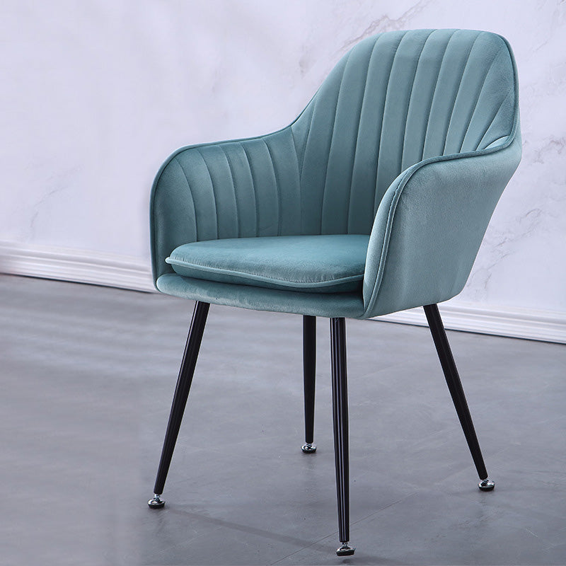 Sewn Pillow Back Chair with Flared Arms and Basic Four Legs for Apartment Light Green Black Clearhalo 'Accent Chairs' 'accent_chairs' 'Chairs & Seating' 'furn' 'furn_accent_chairs' 'Furniture' 'Living Room Furniture' 5211770