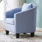 Linen and Faux Leather Sloped Arms Basic Four Leg Accent Chair Set