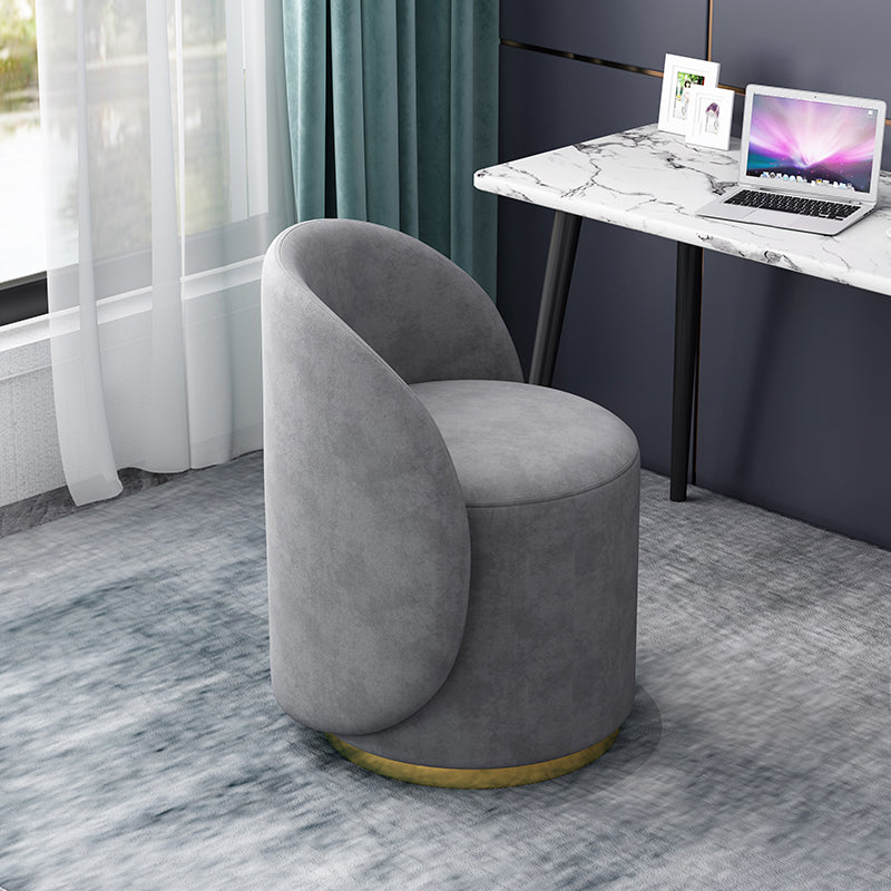 Linen Blend Barrel Accent Chair with Fixed Back, 19.69" W √ó 19.69" L √ó 26.77" H Grey Swivel Clearhalo 'Accent Chairs' 'accent_chairs' 'Chairs & Seating' 'furn' 'furn_accent_chairs' 'Furniture' 'Living Room Furniture' 5211840