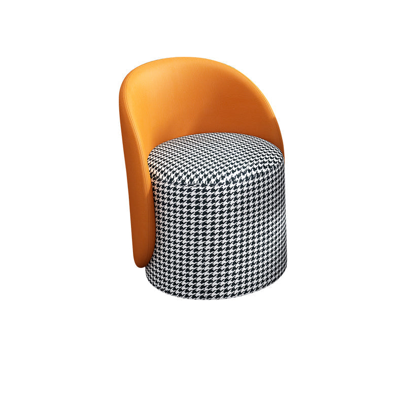 Linen Blend Barrel Accent Chair with Fixed Back, 19.69" W √ó 19.69" L √ó 26.77" H Orange Yellow Non-Swivel Clearhalo 'Accent Chairs' 'accent_chairs' 'Chairs & Seating' 'furn' 'furn_accent_chairs' 'Furniture' 'Living Room Furniture' 5211845