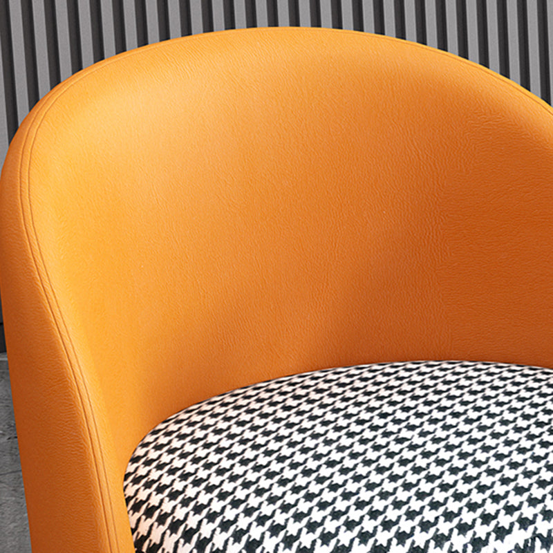 Linen Blend Barrel Accent Chair with Fixed Back, 19.69" W √ó 19.69" L √ó 26.77" H Clearhalo 'Accent Chairs' 'accent_chairs' 'Chairs & Seating' 'furn' 'furn_accent_chairs' 'Furniture' 'Living Room Furniture' 5211852