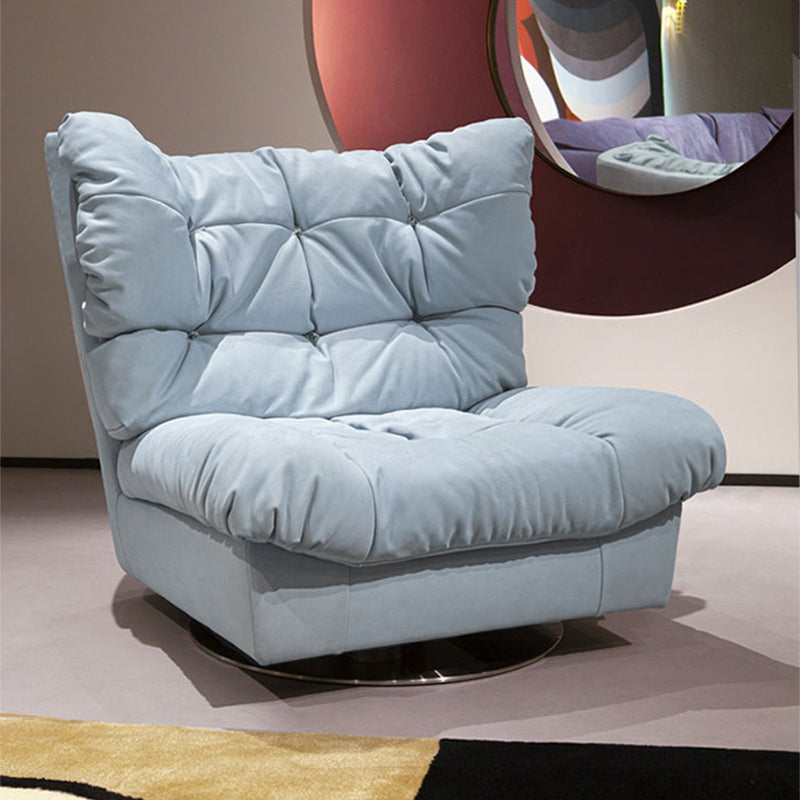 Moderne High Back Armloze stoel, stoffen gestoffeerde Biscuit Accent Chair