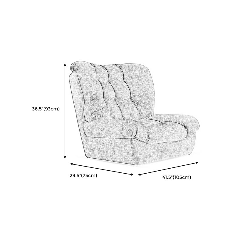 Moderne High Back Armloze stoel, stoffen gestoffeerde Biscuit Accent Chair