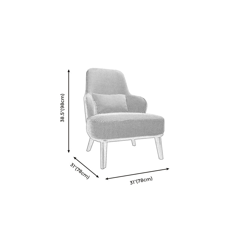 30.71 "リビングルーム用の基本的な4本の脚を備えた幅の固体木製フレームウィングバックチェア