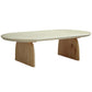 15.7"H Modern Style Sled Base Wooden Solid Color Round Coffee Table Clearhalo 'Coffee & Accent Tables' 'Coffee Tables' 'coffee_tables' 'furn' 'furn_coffee_tables' 'Furniture' 'Living Room Furniture' 5211919