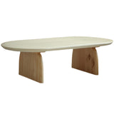 15.7"H Modern Style Sled Base Wooden Solid Color Round Coffee Table