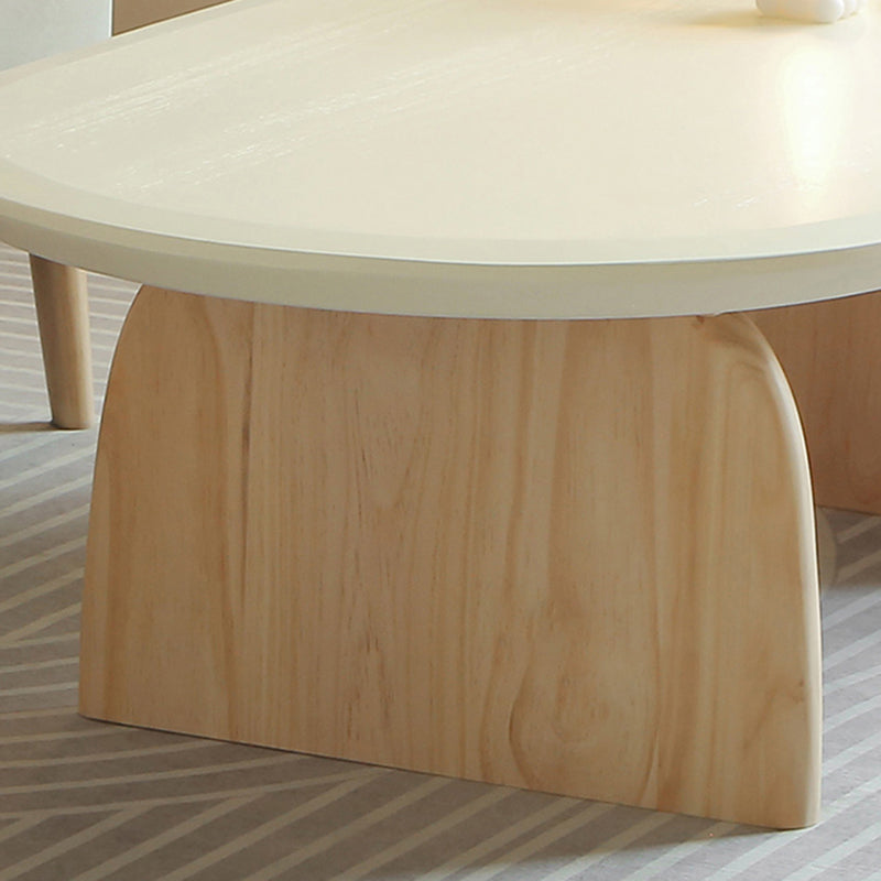 15.7"H Modern Style Sled Base Wooden Solid Color Round Coffee Table Clearhalo 'Coffee & Accent Tables' 'Coffee Tables' 'coffee_tables' 'furn' 'furn_coffee_tables' 'Furniture' 'Living Room Furniture' 5211921
