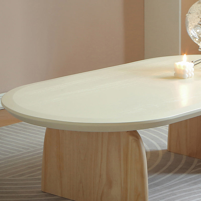 15.7"H Modern Style Sled Base Wooden Solid Color Round Coffee Table Clearhalo 'Coffee & Accent Tables' 'Coffee Tables' 'coffee_tables' 'furn' 'furn_coffee_tables' 'Furniture' 'Living Room Furniture' 5211922