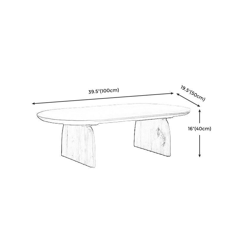 15.7"H Modern Style Sled Base Wooden Solid Color Round Coffee Table Clearhalo 'Coffee & Accent Tables' 'Coffee Tables' 'coffee_tables' 'furn' 'furn_coffee_tables' 'Furniture' 'Living Room Furniture' 5211925